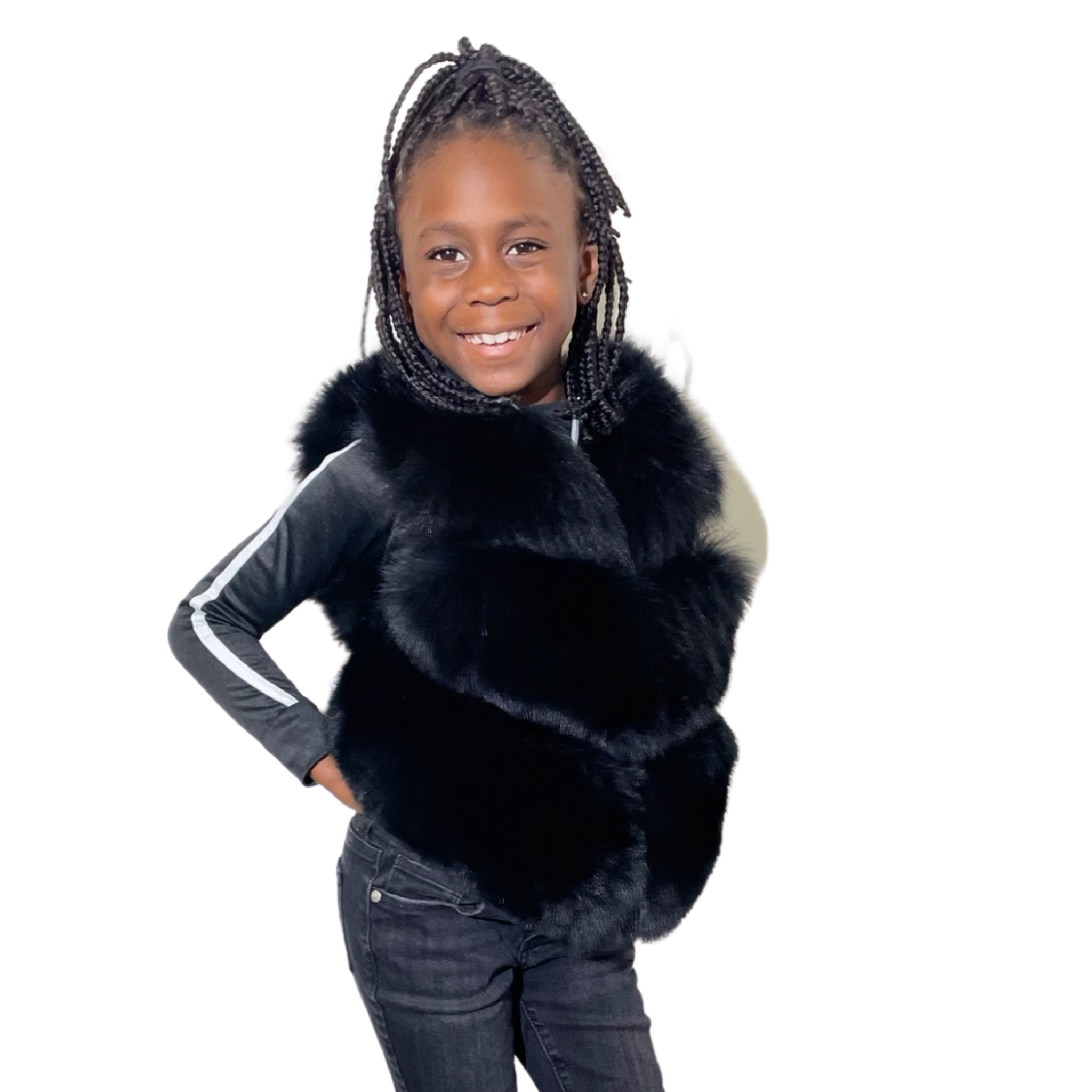 Baby black hot sale fur vest