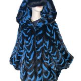 Blue Chevron mink section cape