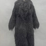 FGM bespoke Fluffy Mongolian Lamb Stroller Length White Coat