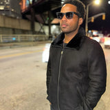 Mens shearling in Black