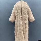 FGM bespoke Fluffy Mongolian Lamb Stroller Length White Coat