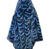 Blue Chevron mink section cape