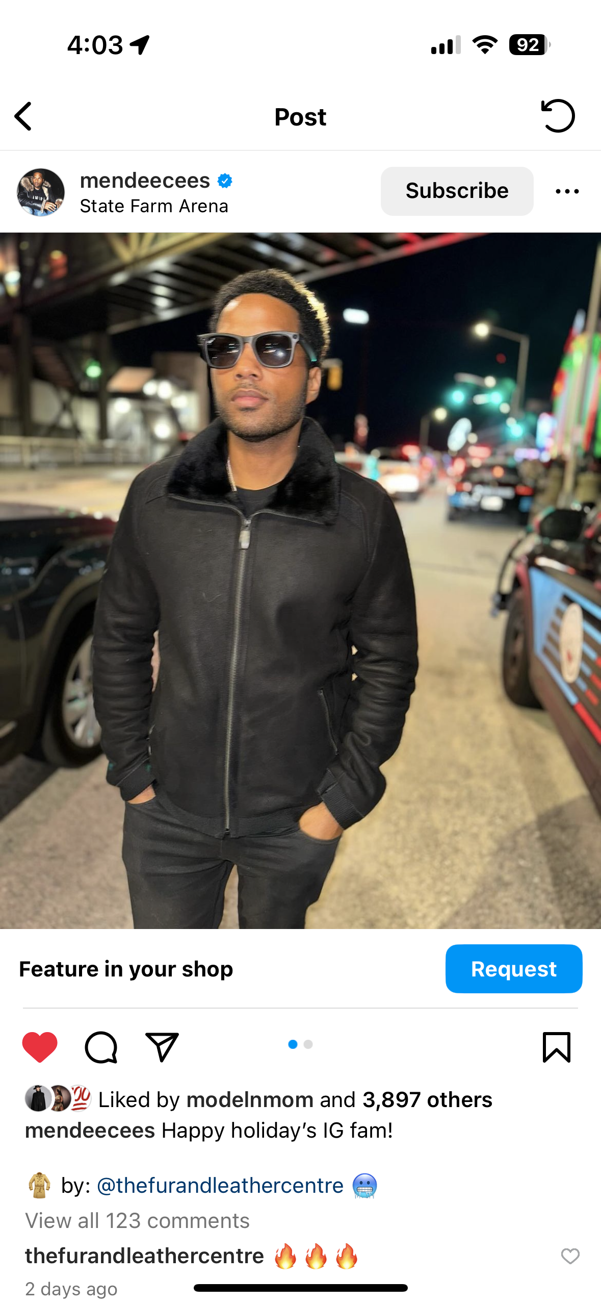 Mens shearling in Black