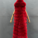 Full Length Hooded Fox Fur Vest