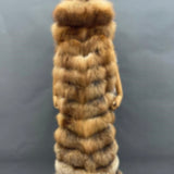 Full Length Hooded Fox Fur Vest