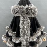 Hooded Cashmere with fur trim
