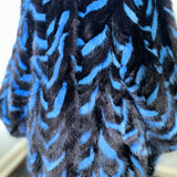 Blue Chevron mink section cape