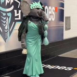 Ellie the Elephant Teal Fur Bomber