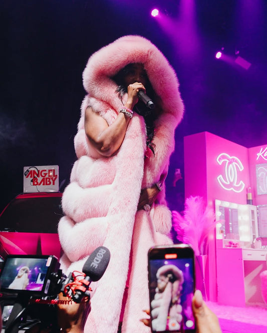FGM Bespoke Custom Pink Fox and Python Full Length Long Vest (As worn by Kashdoll)
