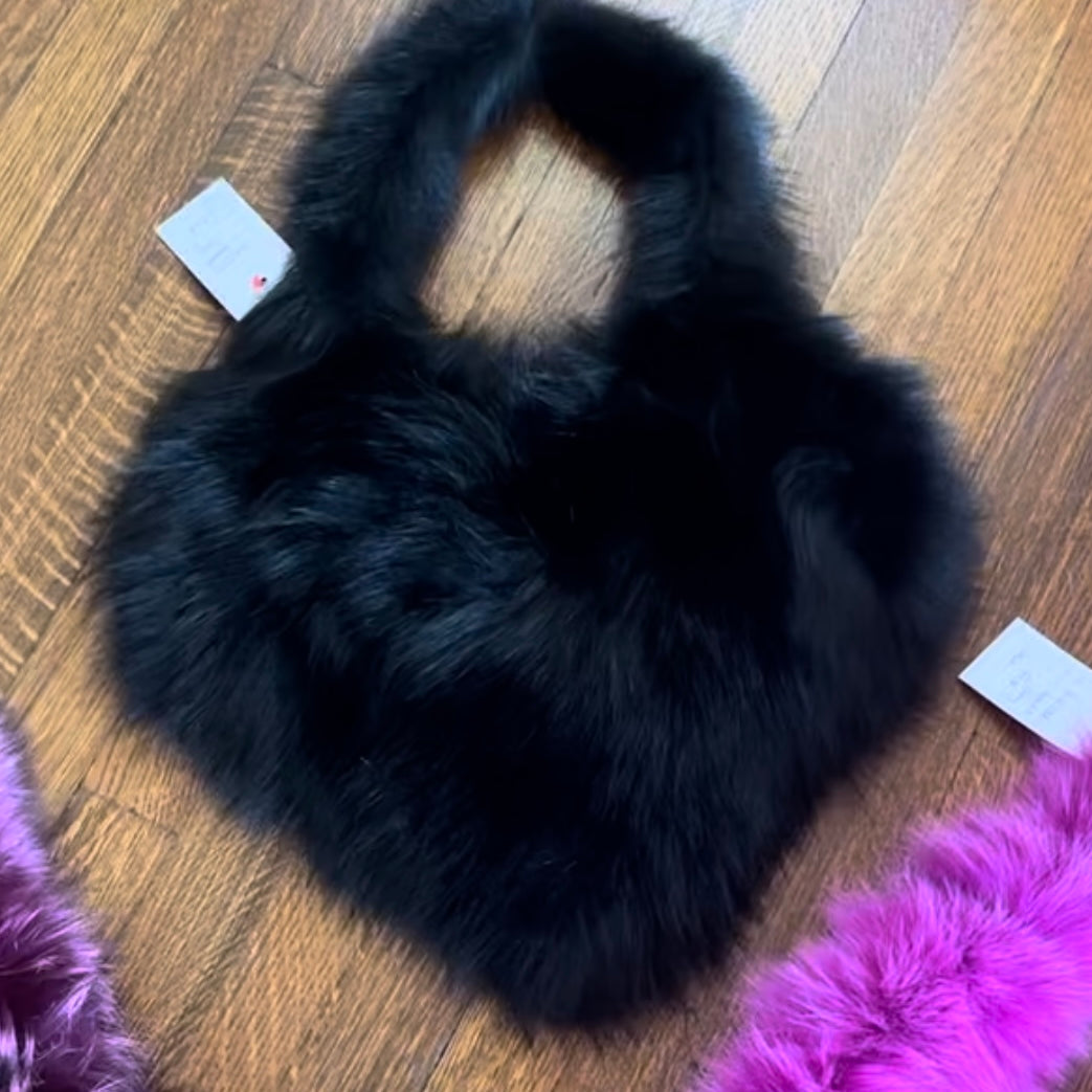 Fox Fur Heart Shaped Bags