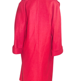 Red Cashmere PEACOAT Removable Mink Collar