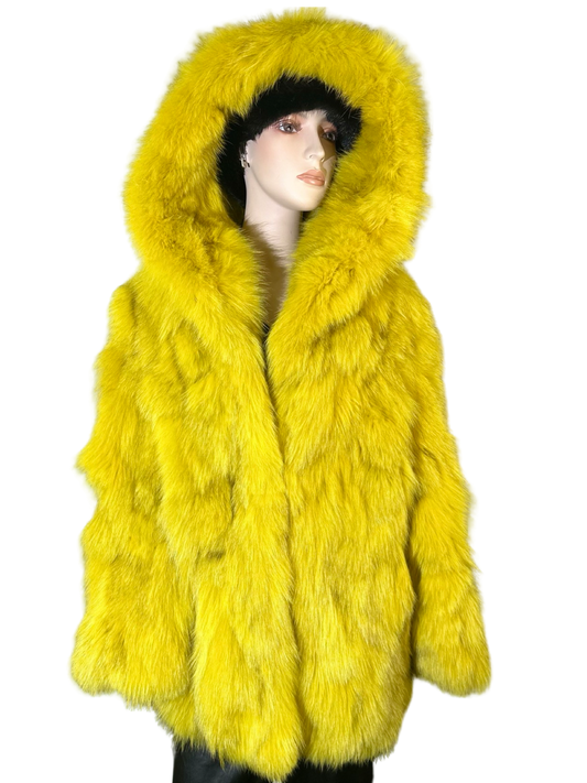 Yellow dyed Foxx sections with hood