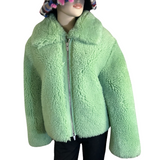 Dyed Curly Lamb Bolero Jackets
