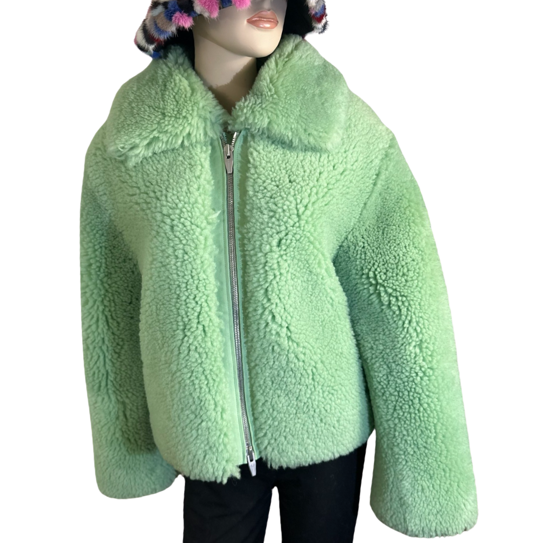Dyed Curly Lamb Bolero Jackets