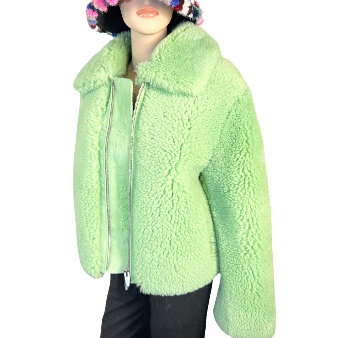 Dyed Curly Lamb Bolero Jackets