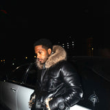 Men’s Leather jacket with coyote