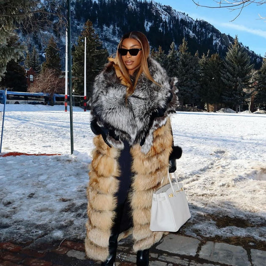 Natural Red Fox Long Vest (As worn by Jackie Aina)