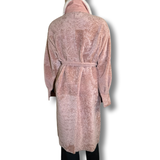 Mouton Shearling Coat with white mink collar
