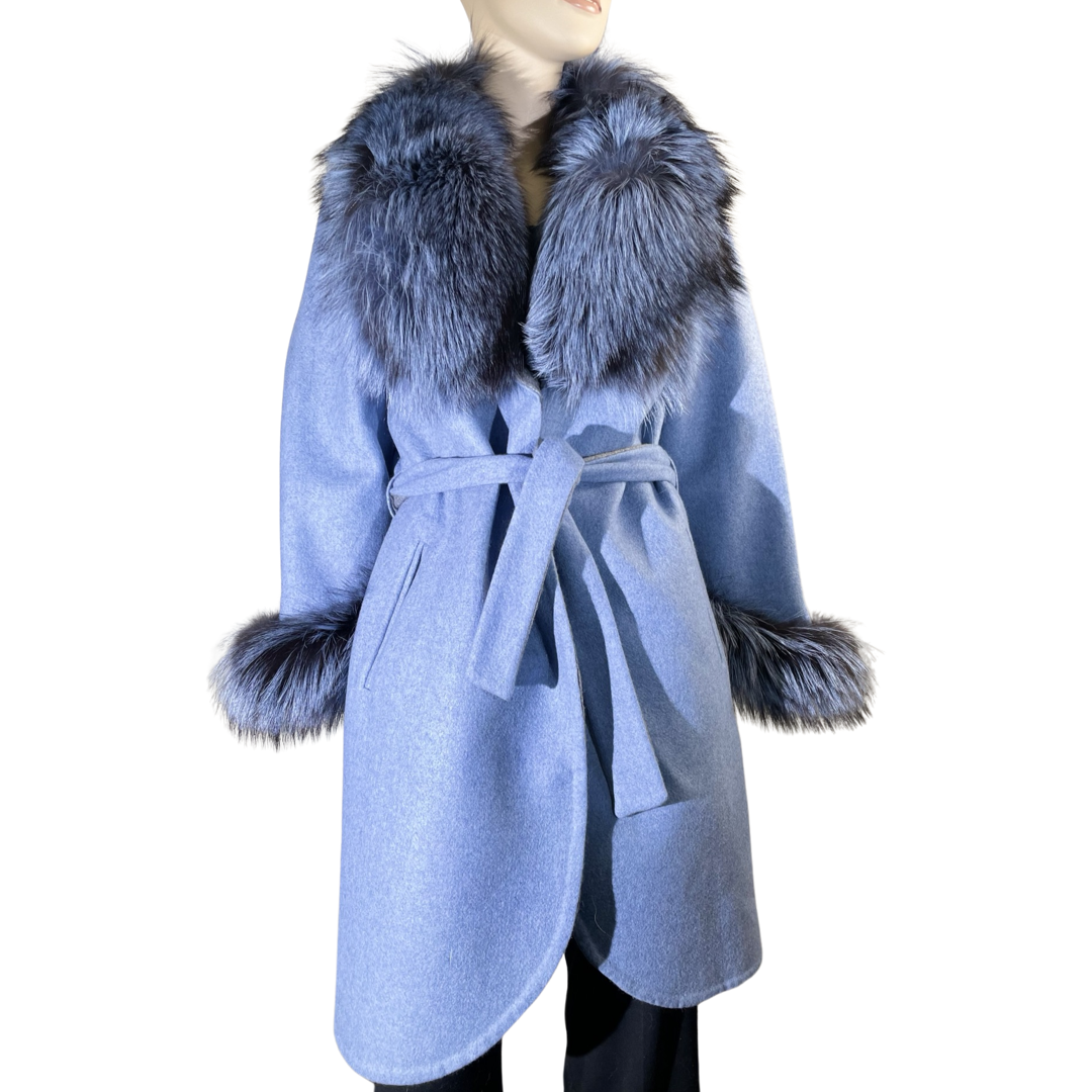 Baby Blue Alpaca Fabric Stroller Coat