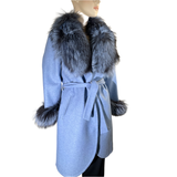 Baby Blue Alpaca Fabric Stroller Coat