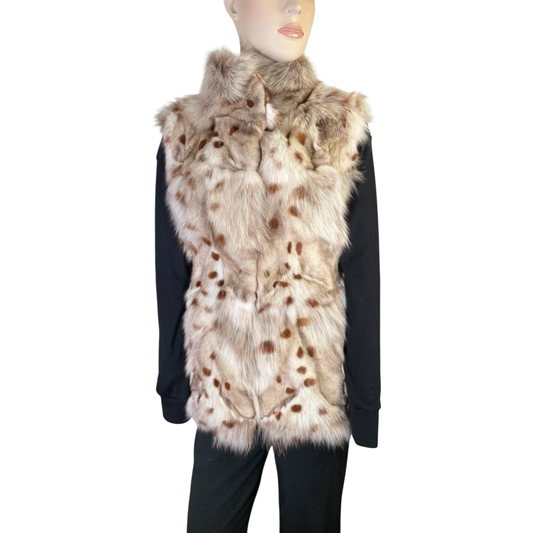 WOMANS MULTI COLORED FOX VEST