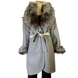 Light Gray Alpaca Material Cloth Coat