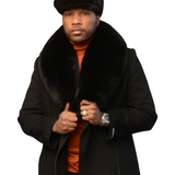 Unisex Cashmere blend coat with Oversized Collar