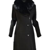 Unisex Cashmere blend coat with Oversized Collar
