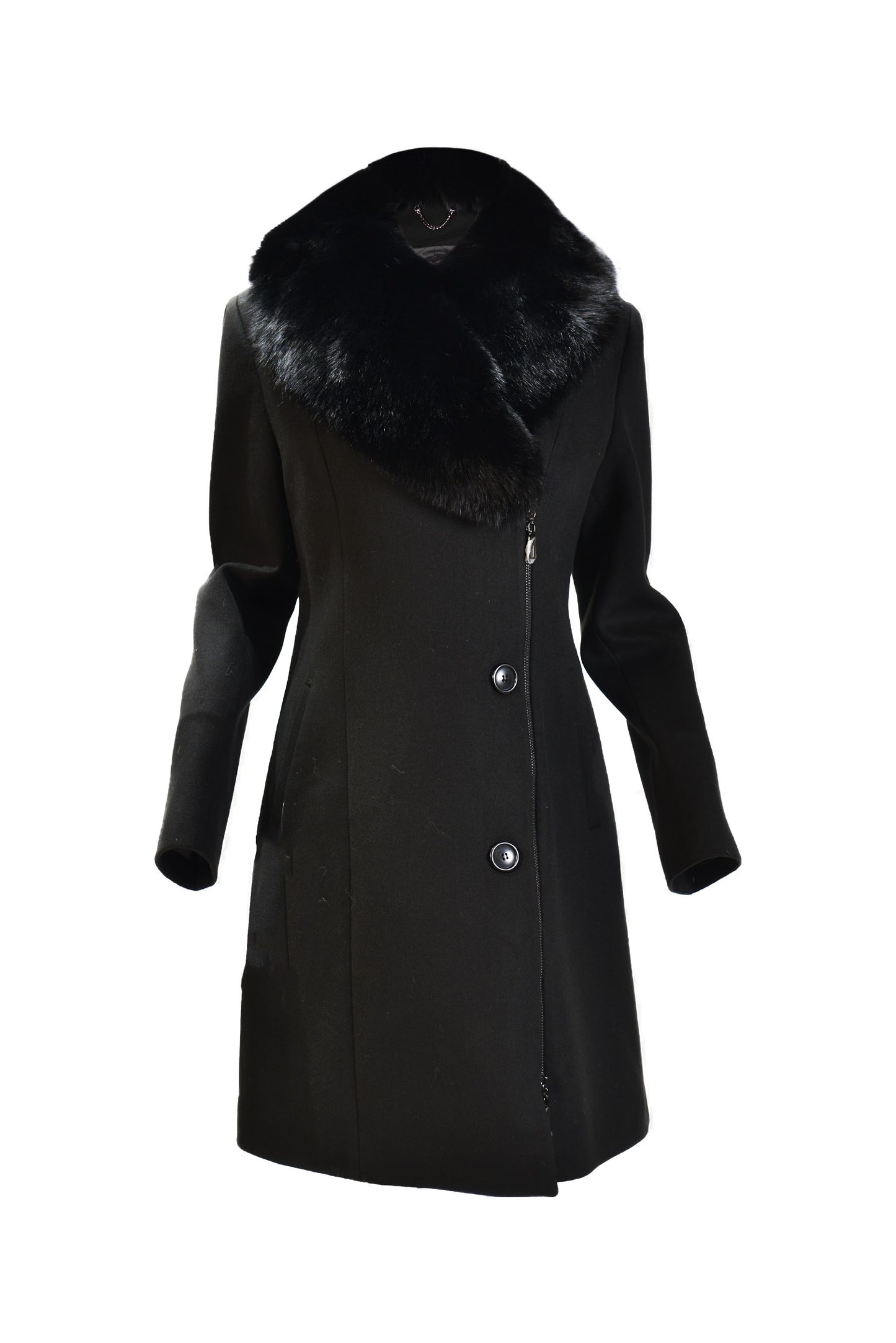 Unisex Cashmere blend coat with Oversized Collar