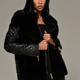 Mink and Leather Motorcycle Jacket