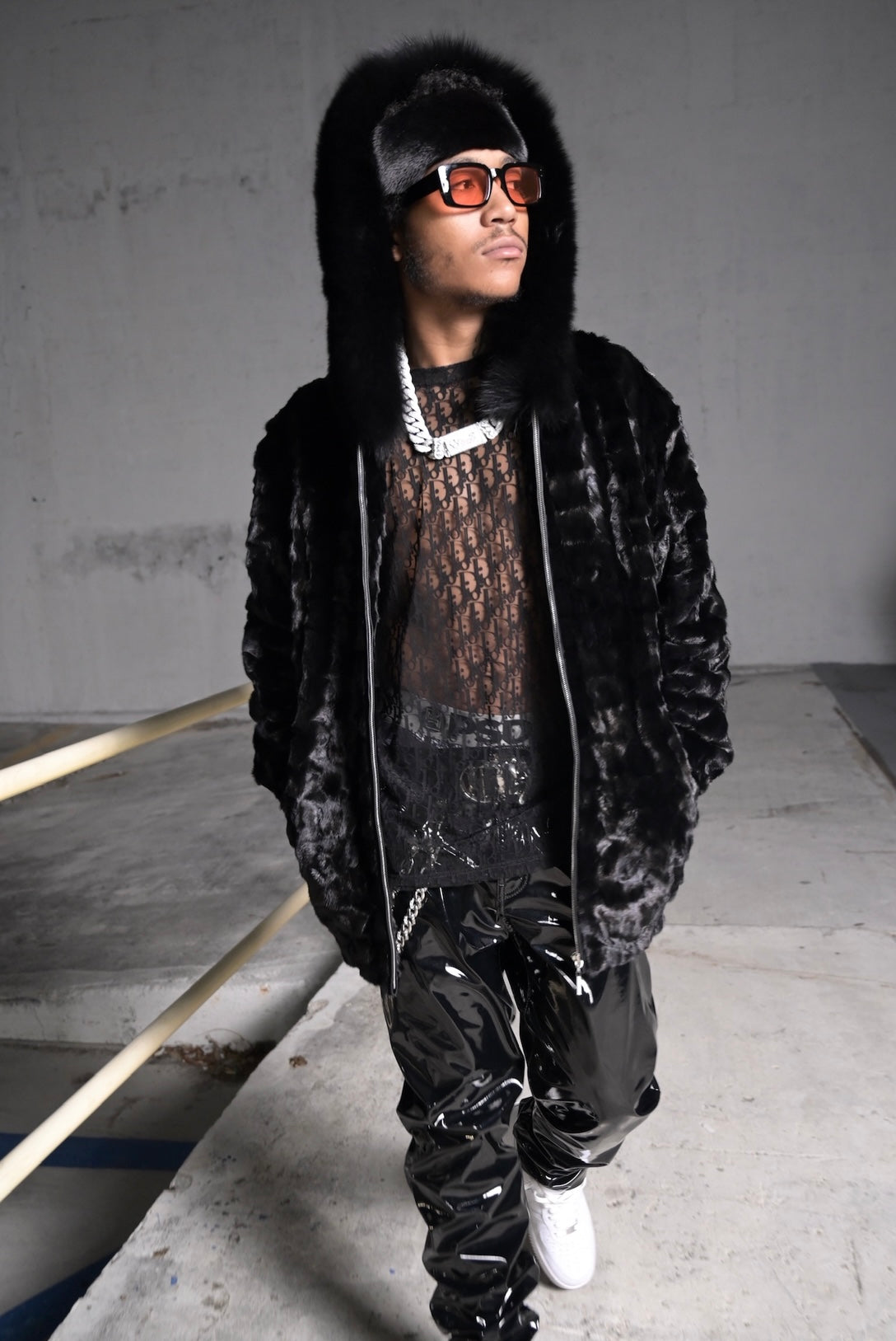 Men’s Mink Section Bomber With Hood
