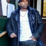 Men’s Blue shearling coat