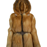 Natural Red Fox Parka with fitted waist.