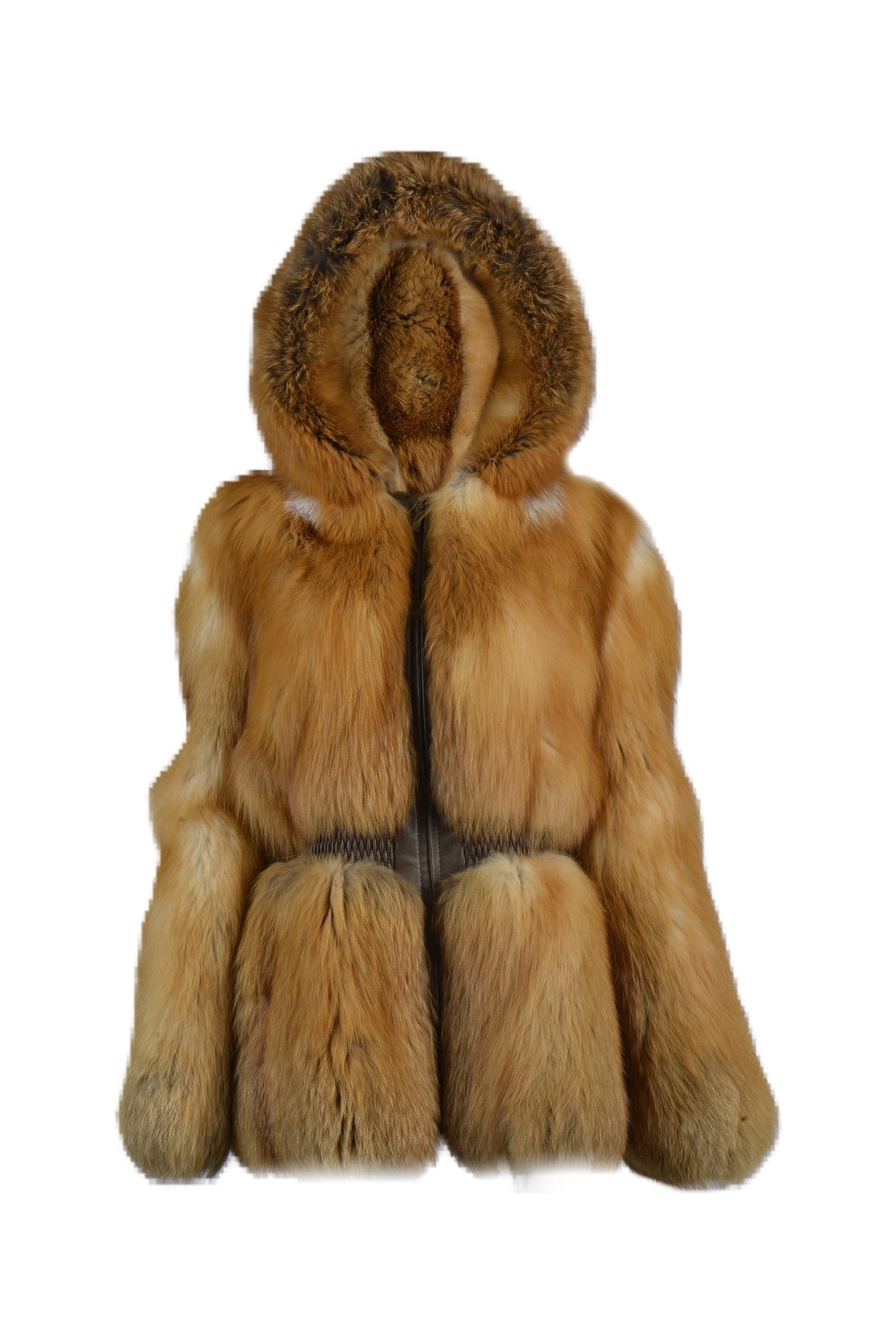 Natural Red Fox Parka with fitted waist.