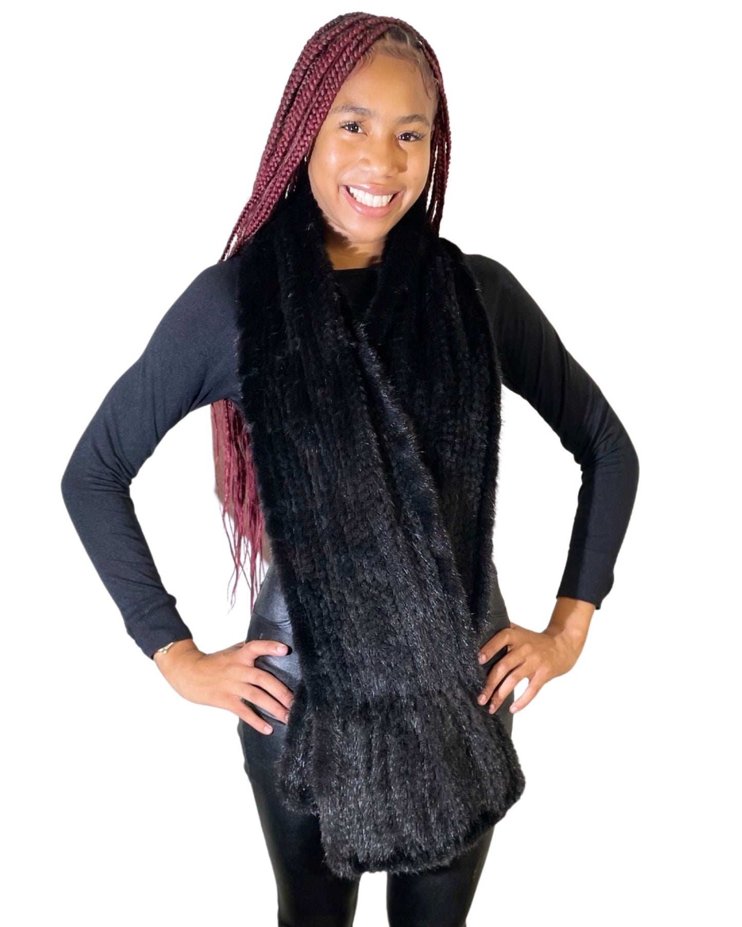 Knitted Mink Scarf