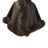 Cashmere Blend Cape with fur trim
