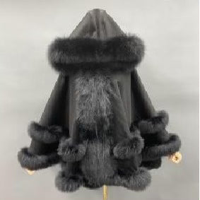 Hooded Cashmere with fur trim