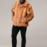 Natural Red Fox Mens Bomber Jacket