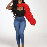 Dyed Red FUR  Sleeve
