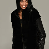 Mink and Leather Motorcycle Jacket