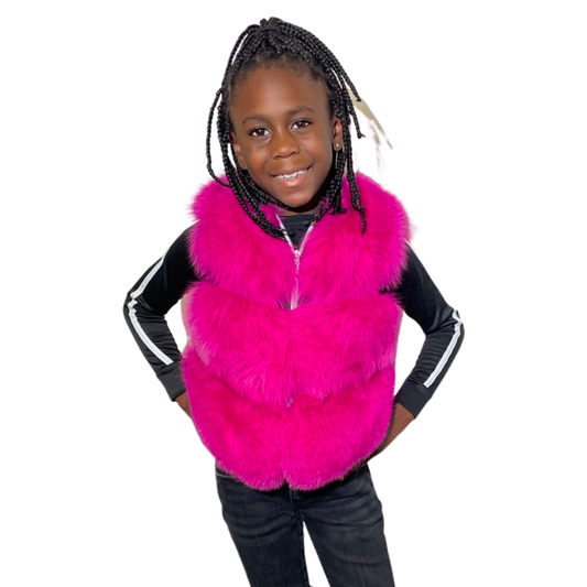 Kids Fox Vest- Pink