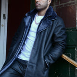 Men’s Blue shearling coat