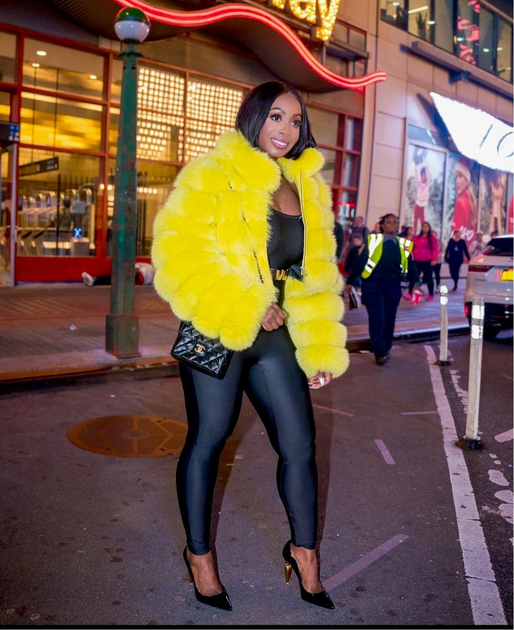 Neon Kiki Cropped Bolero Coat (As Worn by Latto)