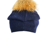 Knit Hat with Fox Pom