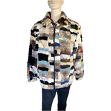 MOSAIC MULTI- COLOR MENS SECTION BOMBER JACKET