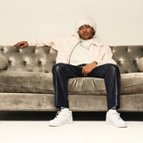 Men’s White Mink Section Bomber