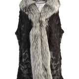 Mink Sections Vest with Silver a Fox Tuxedo