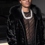 Men’s Mink Section Bomber With Hood