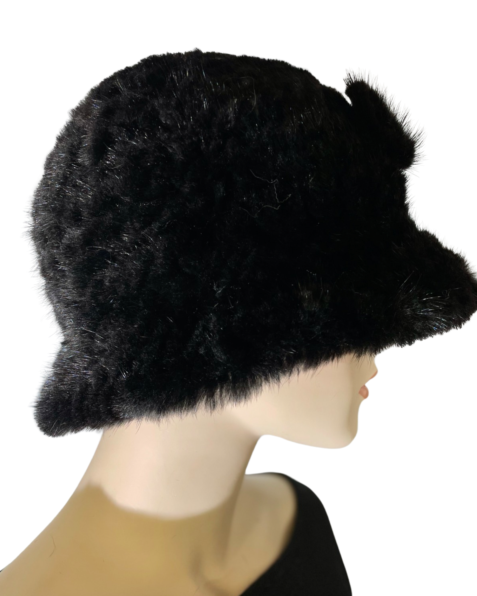 Knitted Mink Bucket Hat