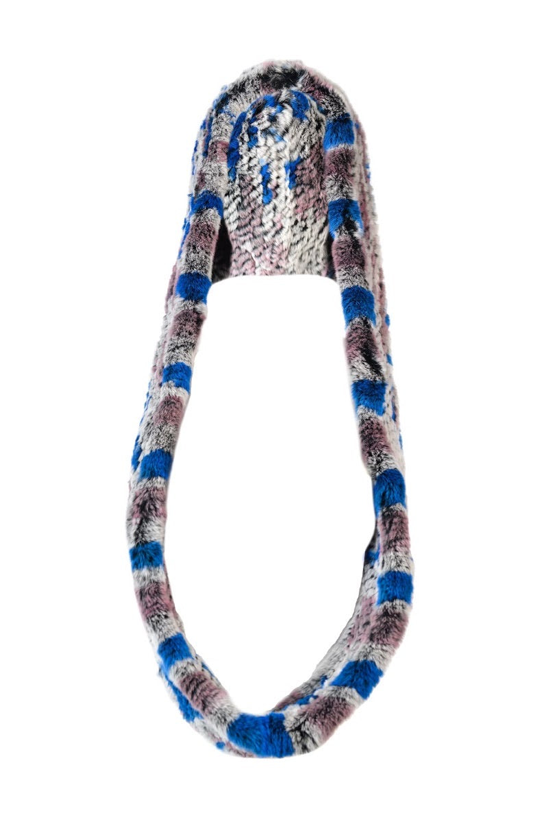 Knitted Rex Hooded Scarf